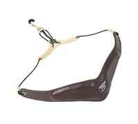 Leather Saxophone Neck Strap for Alto Tenor Soprano Baritone Sax, Adjustable PU Leather with Metal Hook and Rubber Sleeve, Breathable Com(BROWN)