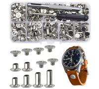 Leather Screw Rivets, Industrial Grade Professional Leather Rivets, Reinforced Carbon Steel Build with Technical Style, Precision Hardware Kit for Bookbinding and Leathercraft