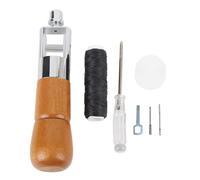 Leather Sewing Awl Kit, Hand Stitching Awl with Non - Slip Wooden Handle and Waxed Thread for Mending Tents Backpacks Sleeping Bags, Portable Leather Craft Tool for DIY