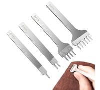 Leather Sewing Scissors Set, 4X Leather Craft Chisel Tools | Steel Punch for Professional Leather Craft Beginners