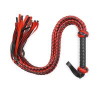 Leather Sex Spanking Whip BDSM Bondage Gay Fetish Adult Bedroom Play Tassel Tails Lash Adult Flogger Flirt Erotic Toys for Couples Women Black Red One Size