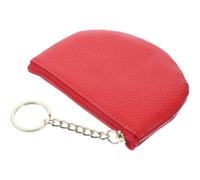 Leather Shell Keychain Small Purse Coin with Wallet Pu Women
