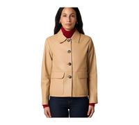 Leather Shirt Collar Jacket - female - Brooks Brothers - Leather Jackets - Beige - M - Jackets M