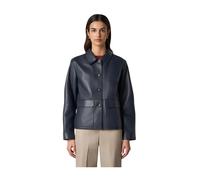 Leather Shirt Collar Jacket - female - Brooks Brothers - Leather Jackets - Blue - M - Jackets M
