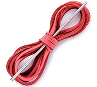 Leather Shoelace Boot Lace Boat Shoe Lacing Kit - 72 Inches Long 3.2mm (1/8") Wide - 1 Needle and 2 Strips, Coral Rose, 72"