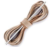 Leather Shoelace Boot Lace Boat Shoe Lacing Kit - 72 Inches Long 3.2mm (1/8") Wide - 1 Needle and 2 Strips, Wild Dove, 72"