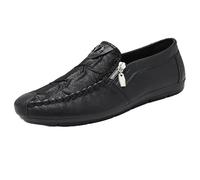 Leather Shoes for Men Casual Shoes Office Shoes Soft Boat Shoes Comfortable Slip on Leather Moccasins Dresses Shoes Classic Driving Shoes Soft Comfort Loafers Flat Driving Shoes, black, 39 EU