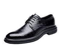 Leather Shoes Men,Oxford Shoes Men Black,Elevated Business Attire British Pointed Solid Formal Dress Loafers Non-Slip Lightweight Fashion Comfortable for Business Office Suit