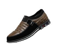 Leather Shoes Men's Business Shoes Flat Non-Slip Breathable Comfortable Suit Shoes Plain Leather Cushioning Oxford Derby Shoes Outdoor Large Sizes Business Casual Shoes 38-50, brown, 13 UK