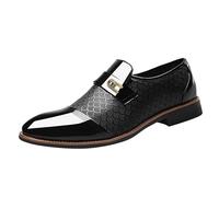 Leather Shoes Men's Business Suit Shoes Men's Leather Business Shoes Slip On Wedding Shoes Large Sizes Casual Shoes Non-Slip Work Shoes Classic Formal Men's Shoes, black, 10 UK