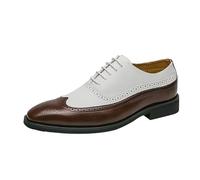Leather Shoes Men's Business Suit Shoes Oxford Derby Shoes Leisure Shoes Leather Elegant Classic Wedding Shoes with Wing Tip, Summer Lace-Up Shoes Black Brown, brown, 6 UK