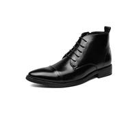 Leather Shoes Men's High Top Ankle Boots Elegant Men's Shoes Suit Shoes Lace-Up Shoes Non-Slip Short Boots Classic Leather Boots Low Heel Business Shoes Men Modern Casual Shoes, black, 9 UK