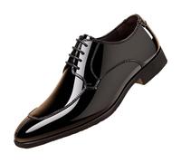 Leather Shoes Men's Retro Suit Shoes Men's Comfortable Wedding Shoes Lace Shoes Casual Shoes Elegant Work Shoes Lightweight Non-Slip Chelsea Shoes for Everyday and Formal, black, 13.5 UK