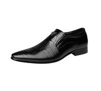 Leather Shoes Men's Suit Shoes Vintage Pointed Toe Soft Formal Patent Shoes Plain Classic Low-Top Large Sizes Business Shoes Business Derby Oxford Wedding Shoes 40-48, black, 8.5 UK