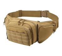 Leather Shoulder Bag for Men Mens Fanny Pack Crossbody Waist Bag for Men Outdoor Hiking Casual Waist Pack Running Sports Multi Functional Bag Riding Bag Multi Tool Single Shoulder (Khaki, One Size)
