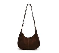 Leather Shoulder Bag Frosted, Small Hobo Bags for Women Crossbody Retro Crescent Shoulder, Suitable for Daily Life, Work and Travel (Coffee)
