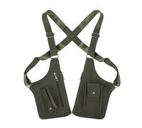 Leather Shoulder Wallet Hiding Underarm Strap Adjustable Safe Accessory Double Bag for Men Leather, Army Green, Mass Beauty