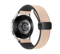 Leather silicone folding watch strap for Xiaomi Mi Band 9 Pro for Samsung for Huawei watch5 gt54,Apricot,22mm