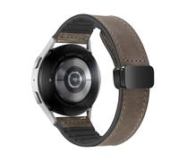 Leather silicone folding watch strap for Xiaomi Mi Band 9 Pro for Samsung for Huawei watch5 gt54,brown, 18mm