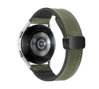 Leather silicone folding watch strap for Xiaomi Mi Band 9 Pro for Samsung for Huawei watch5 gt54,Dark Green,for Redmi Watch 5/4