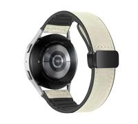 Leather silicone folding watch strap for Xiaomi Mi Band 9 Pro for Samsung for Huawei watch5 gt54,off,white,22mm