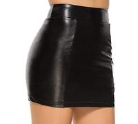 Leather Skirt, Pencil Skirts Fashion Women Skirt Black Solid Faux Leather Sexy Pencil Skirts High Waist Mini(M)