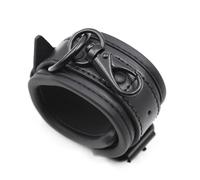 Leather Slave BDSM Collar with Leash Adult Games Sex Bondage Restraint Neck PU Handcuffs Collar Erotic Sex Toys Black One Size