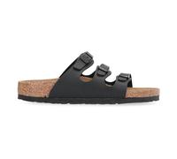 Leather Slides with Silver Buckles - female - Birkenstock - Sliders - Black - 3 UK - Shoes 3 UK