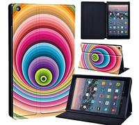 Leather slim lightweight Stand Cover Case Fit A m azon F i r e HD 10 Tablet 5th / 7th / 6th Generation - 2019, 2017, 2015 Release Tablet with Auto Wake/Sleep (artificial color 7)
