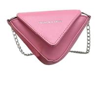Leather Sling Purse Triangle Shaped Chain Clutch Tote | Fanny Pack Shoulder Bag for Women, Girls, Girlfriend, Sister