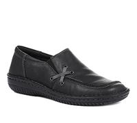 Leather Slip On Shoes - Black Size 8