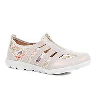 Leather Slip-On Shoes - Floral Size 5