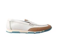 Leather Slipper Loafers White Brown Blue - male - Dolce & Gabbana - Loafers - Multicolor - 5 1/2 UK - Shoes 5 1/2 UK