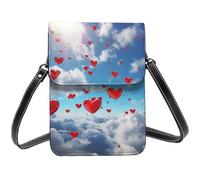 Leather Small Crossbody Bags for Women Cell Phone Purse Cellphone Wallet Hearts in the Sky Cell Phone Bag