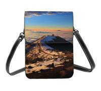 Leather Small Crossbody Bags for Women Cell Phone Purse Cellphone Wallet Mauna Kea Summit Sunset Cell Phone Bag