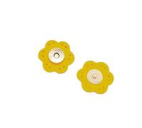 Leather Snap Leather and Alloy Magnetic Snap Buckle 3.5cm Multicolor 5/10/20 Sets(Yellow,10 Sets)