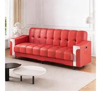 Leather Sofa Bed, Compact Folding Sofa for Small Spaces, Ideal for Rental Apartments and Offices, Popular Internet Style