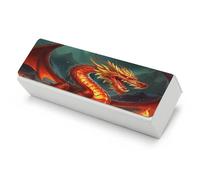 Leather Spectacle Case Dragon King in Fire Large Glasses Box Hard Shell Eyeglasses Case Protector Portable Sunglass Organizer Pouch Case Holder for Men Women, Style, One size