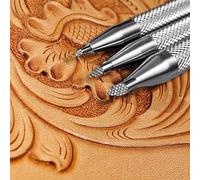 Leather Stamp Checkered Background Stamps 3Pcs Leathercraft Stamping Tool 304 Stainless Steel Mesh Pattern Carving Set for Crafting Carving DIY