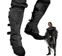 Leather Steampunk Boots - Pirate Boots Covers, Boot Covers Costume | Medieval Renaissance Over the Shoe Black Accessories, Comfortable Pirate Boot Tops Shoes Cover for Men and Women