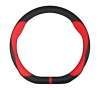 Leather Steering Wheel Cover 38cm Anti-slip Leather Carbon Fiber Steering Wheel Cover For Citroen C1 C2 C3 C4 C5 C6 C4L For Berlingo For Picasso For Aircross For Sega Car Wheel Cover(D red)