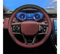 Leather Steering Wheel Cover Car Steering Wheel Cover Interior Leather For Land For Rover For Range For Rover For Evoque For Velar For Defender For Discovery(WINE RED)