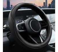 Leather Steering Wheel Cover for BYD Seal 2025-2022 | Embossed Diamond Texture For Firm Grip, Odourless Anti Slip Inner Rubber, Four Season Temperature Comfort, 1 Piece