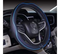 Leather Steering Wheel Cover for BYD Seal 2025-2022 | Embossed Diamond Texture For Firm Grip, Odourless Anti Slip Inner Rubber, Four Season Temperature Comfort, 1 Piece