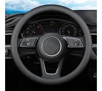 Leather Steering Wheel Cover for Dodge Ram 1500 2500 3500, 15.5-16 Inches Car Steering Wheel Cover, Black