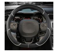 Leather Steering Wheel Cover for Kia Mohave 2008-2026 HM, Breathable Anti-Slip Stable Protector for Car SUV Van, All Weather Car Interior Accessories, 37-38cm(White,D)