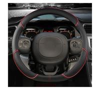 Leather Steering Wheel Cover for Seat Tarraco 2018-2026, Breathable Anti-Slip Stable Protector for Car SUV Van, All Weather Car Interior Accessories, 37-38cm(Rosso,D)