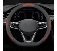 Leather Steering Wheel Covers for Toyota corolla 2019-2022, Protective Wrap Car Accessory Steering Wheel Protector Cover Breathable Anti-slip,D-Shape-Black and Brown