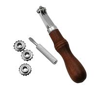 Leather Stitch Marker Tool Set with 4pcs Overstitch Wheels & Wood Handle - Leather Stitching Wheel Spacer for Belt Wallet Handbag Crafting