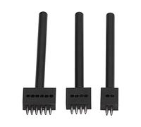 Leather Stitching Punch, Leather Punch Tool Leather Working Tools Leather Lacing Stitching Punches 3Pcs Leather Perforated Tool Black Tooth Quick Easy Leather Craft Tool (Tooth
